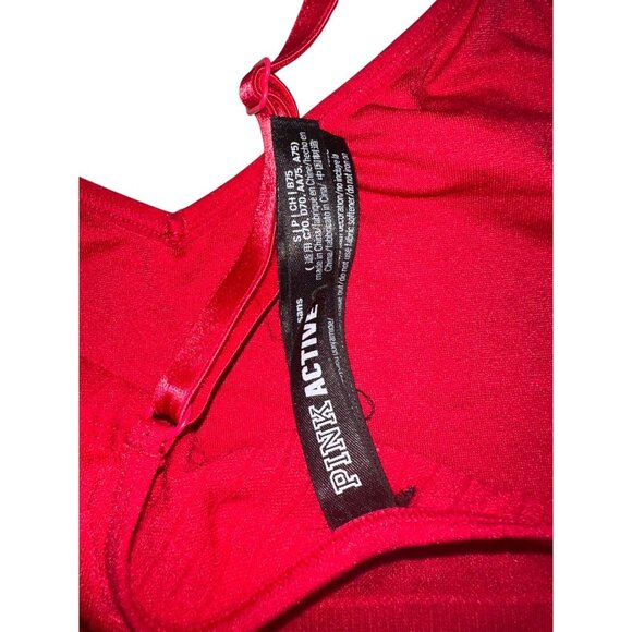 PINK Victorias Secret Active Red Bralette Size Small - Picture 2 of 6